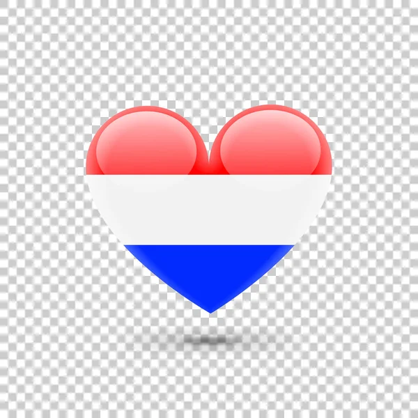 Dutch Flag Heart Icon — Stock Vector