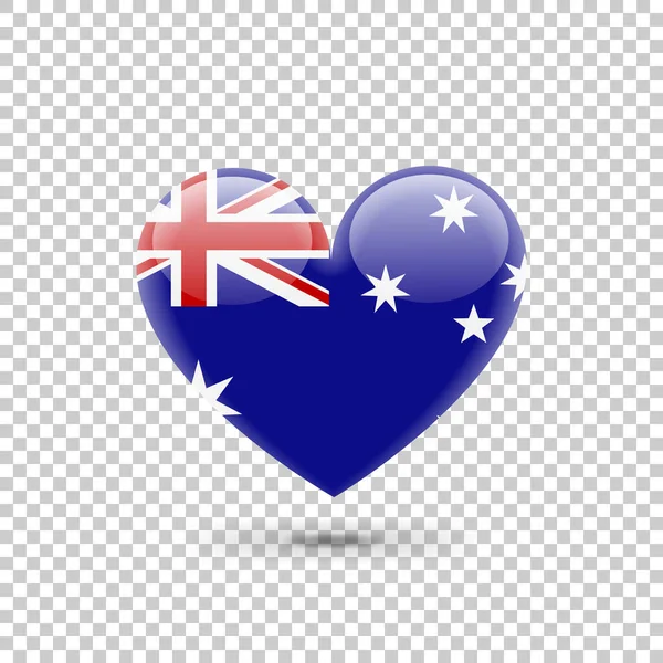 Ícone do coração da bandeira australiana — Vetor de Stock