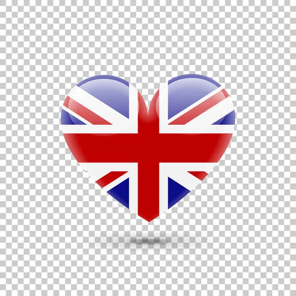 British Flag Heart Icon — Stock Vector