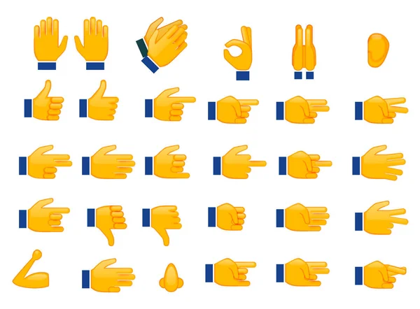 Ensemble de mains Emojis — Image vectorielle