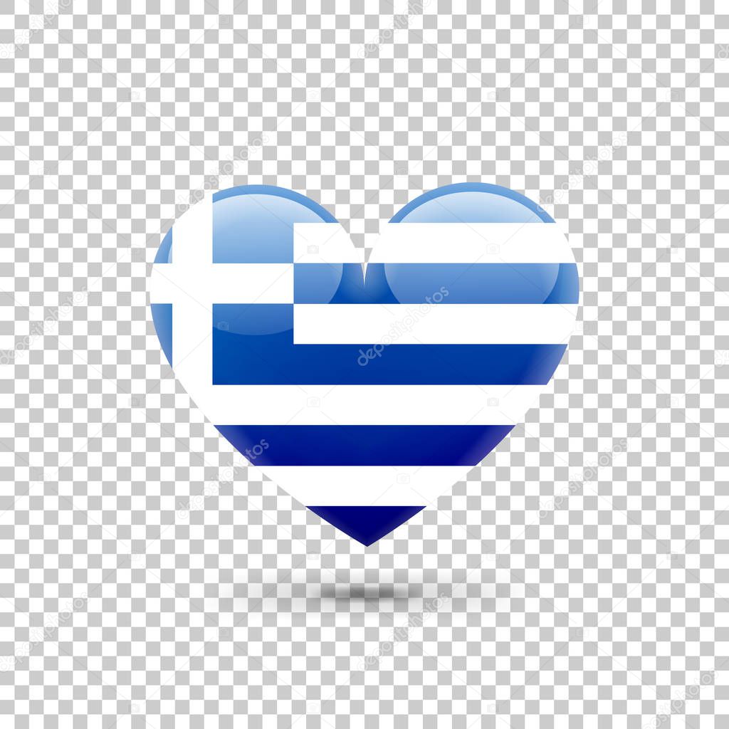 Greek Flag Heart Icon