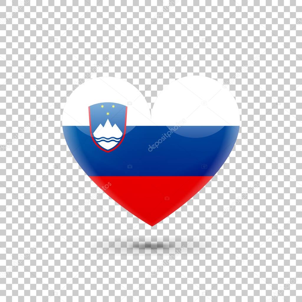 Slovenian Flag Heart Icon
