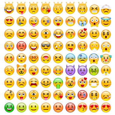 Set of Emoji icons clipart