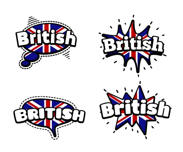 British talking bubbles set — Stock Vector