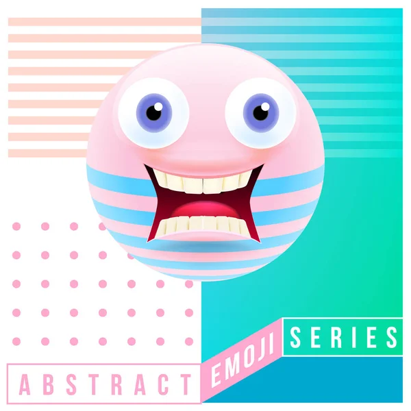 Abstract Cute Shocked Emoji with Big Eyes — Stock Vector