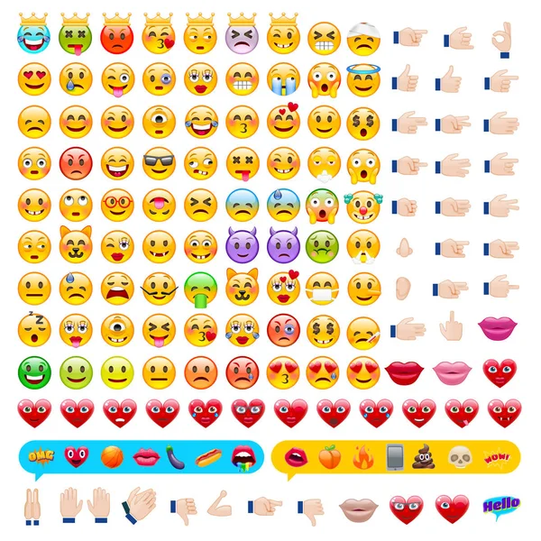 Set of Emoticons. Set of Emojis — Stock Vector