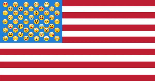 US Flag with Emoji — Stock Vector