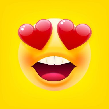 Gülen Yüz ve Kalp Gözlü Emoji