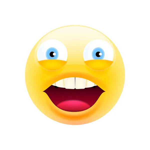 Faccia verde Emoji. Faccia sorridente. Emoticon felice — Vettoriale Stock