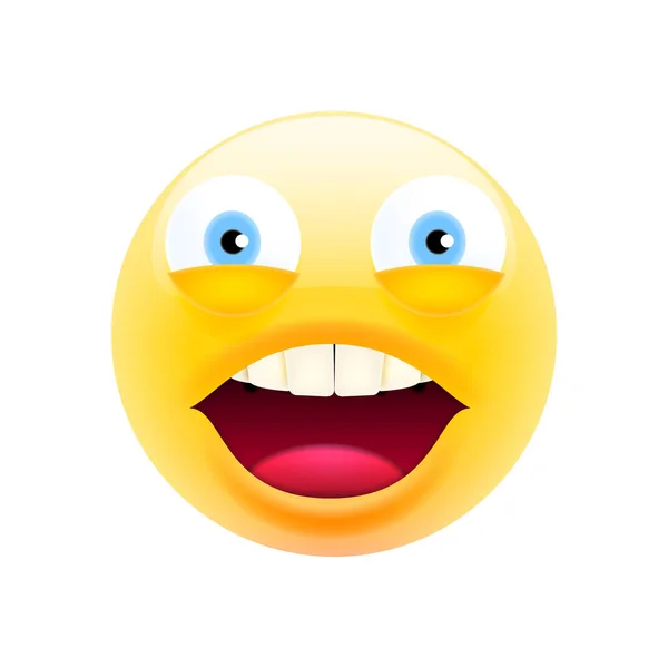 Cara verde Emoji. Cara sonriente. Emoticono feliz — Vector de stock