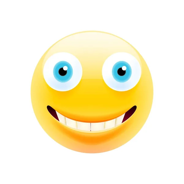 Emoji wajah tersenyum Slightly - Stok Vektor