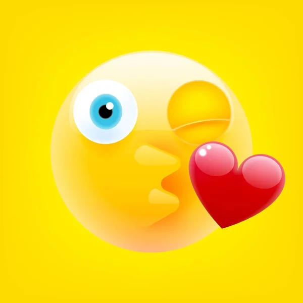 Cara soplando un beso. besos cara emoji — Archivo Imágenes Vectoriales
