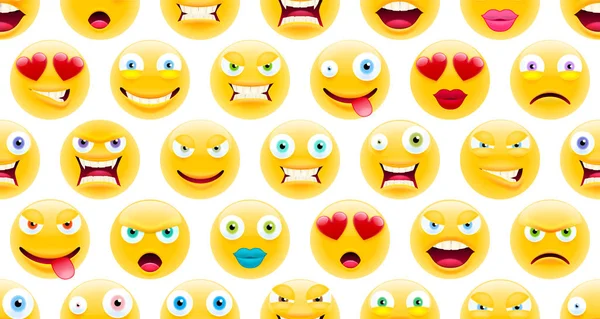 Pola Emoji Manis - Stok Vektor