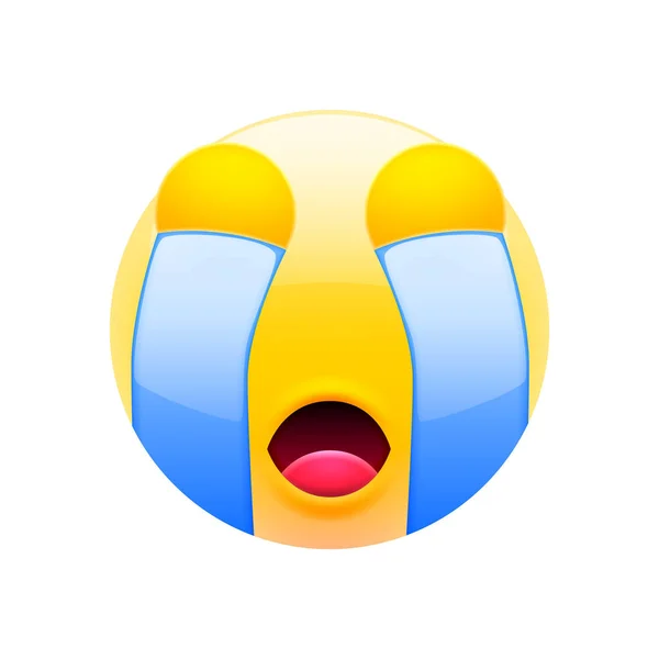Piangendo Emoticon Con Gli Occhi Chiusi Piangendo Emoji Icona Del — Vettoriale Stock