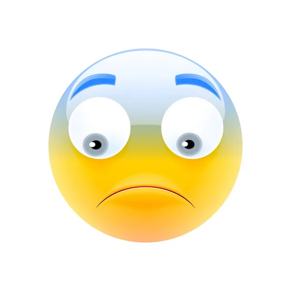 Üzgün Surat Mutsuz Gülümseme Emoji Üzgün Modern Emoji Serisi Beyaz — Stok Vektör