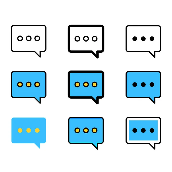 Eine Reihe Von Sprechblasen Symbolen Chat Nachrichtensymbole Verschiedenen Grafikstilen — Stockvektor