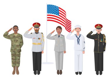 Beş Amerikan askeri üniformalı