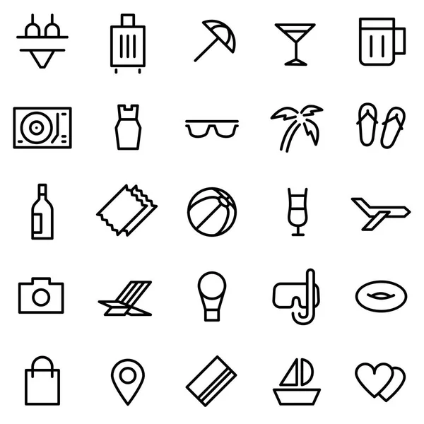 Vacation Icon Set — Stock Vector