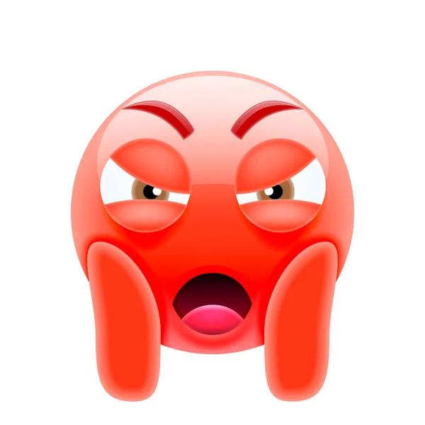 얼굴 두려움 Emoji에 비명 — 스톡 벡터