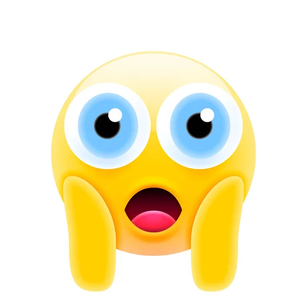 Cara gritando de miedo Emoji — Vector de stock