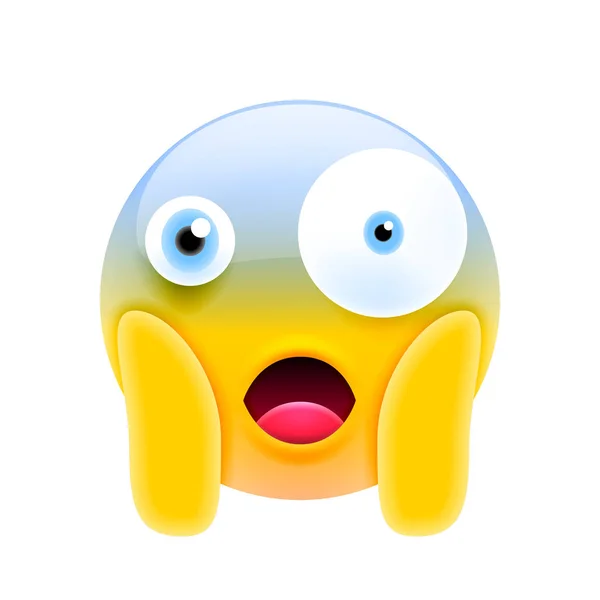 얼굴 두려움 Emoji에 비명 — 스톡 벡터
