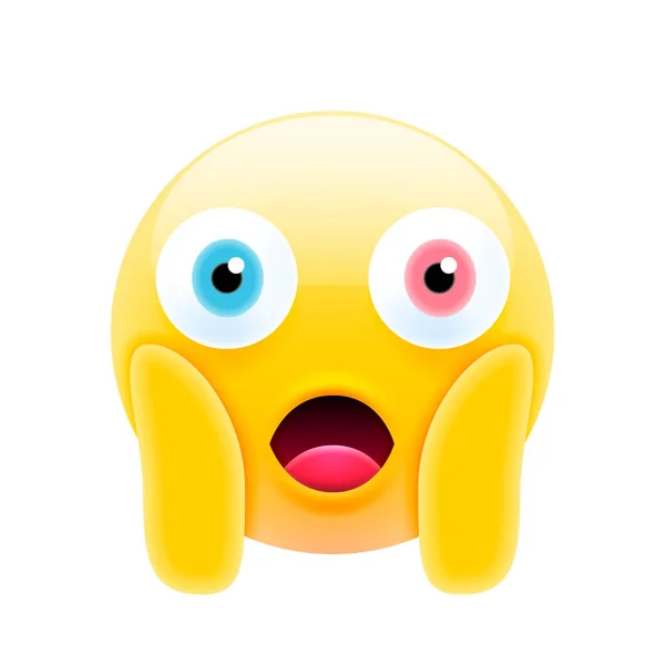 Cara gritando de miedo Emoji — Vector de stock