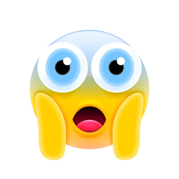 Wajah menjerit dalam ketakutan Emoji - Stok Vektor