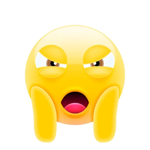 Cara irritada gritando super-herói Emoji — Vetor de Stock