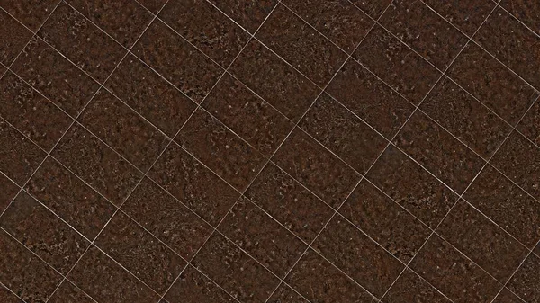 斜めの配置で背景色として茶色のトイレタイル — ストック写真