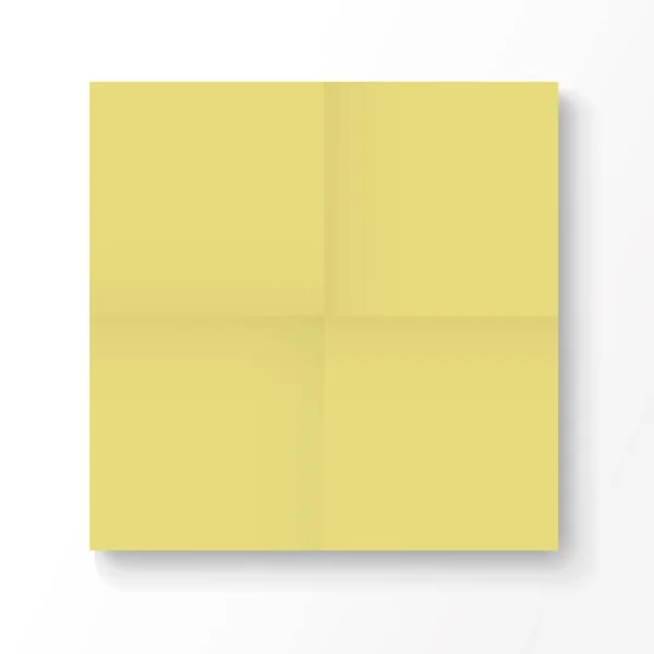 Papel nota de color amarillo — Vector de stock