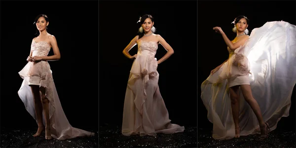Pełna długość Figura Azjatki Kobiety Transgender nosić Piękna Ewa — Zdjęcie stockowe