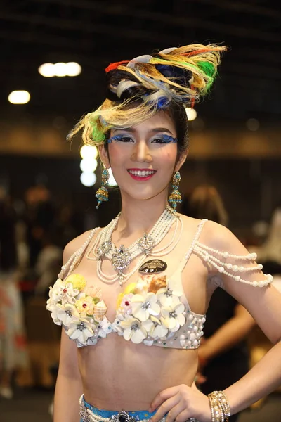 Bangkok Tailândia Janeiro 2019 Modelo Hair Present Design Colorido Criativo — Fotografia de Stock