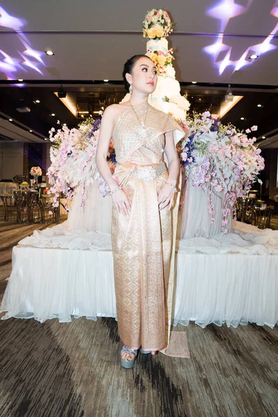 Bangkok Thailand February 2019 Fashion Model Thai Traditional Costume Wedding — 스톡 사진