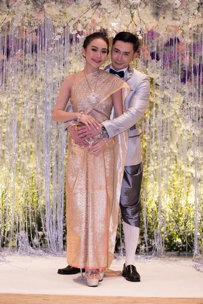 Bangkok Таїланд Лютого 2019 Fashion Model Thai Traditional Costume Wedding — стокове фото