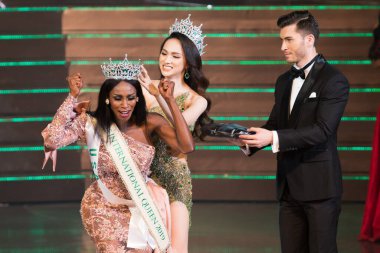 Pattaya, Thailand - March 08, 2019 ; Contestant from USA Crowning Moment as Winner Most Beautiful for 