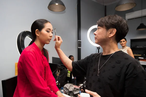 Bangkok Tailândia Abril 2019 Caminhadas Modelo Desfile Moda Mulheres Primavera — Fotografia de Stock