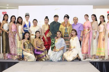 Samutsakorn, Thailand - April 19, 2018 ; Models walk in opening Show of Beauty Pageant Contest 