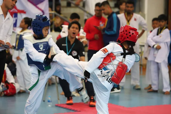 Bangkok Tailândia Julho 2018 Atleta Taekwondo Muitos Países Luta Conjunto — Fotografia de Stock