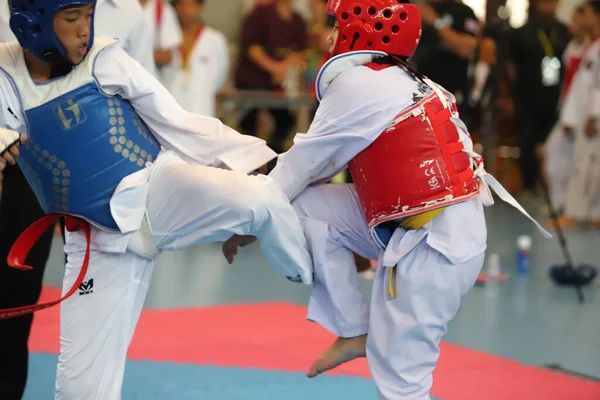 Bangkok Thailand Juli 2018 Taekwondo Atleet Uit Vele Landen Vechten — Stockfoto