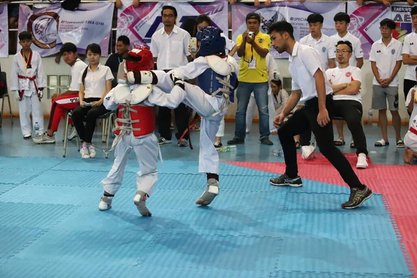 Bangkok Thailand July 2018 Taekwondo Athlete Many Countries Fight Together — Stock Photo, Image