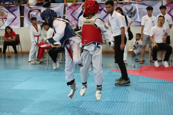 Bangkok Thailandia Luglio 2018 Taekwondo Atleta Molti Paesi Combatte Insieme — Foto Stock