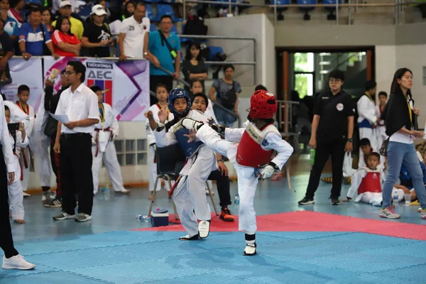 Bangkok Thailand July 2018 Taekwondo Athlete Many Countries Fight Together — Stock fotografie