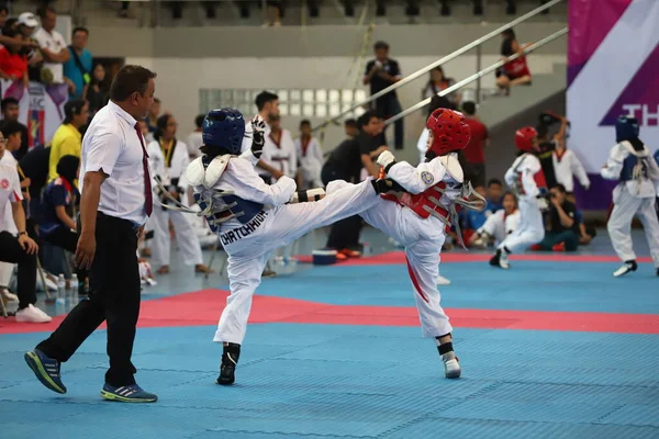 Bangkok Thailand July 2018 Taekwondo Athlete Many Countries Fight Together — Stock Photo, Image