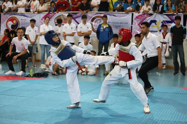Bangkok Thailand July 2018 Taekwondo Athlete Many Countries Fight Together — Stock fotografie