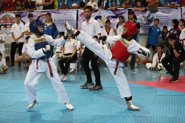 Bangkok Thaiföld Július 2018 Taekwondo Athlete Sok Országból Együtt Harcolnak — Stock Fotó