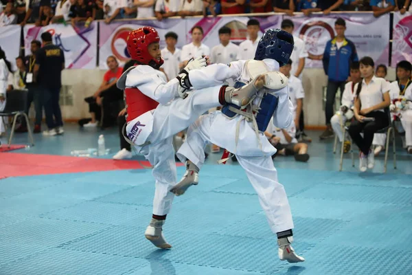 Bangkok Thailand July 2018 Taekwondo Athlete Many Countries Fight Together — Stock fotografie