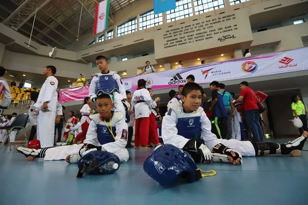 Bangkok Thaïlande 1Er Juillet 2018 Les Athlètes Taekwondo Entraînent Entraînent — Photo