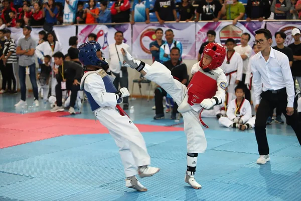 Bangkok Tailandia Julio 2018 Taekwondo Atleta Muchos Países Luchan Juntos —  Fotos de Stock