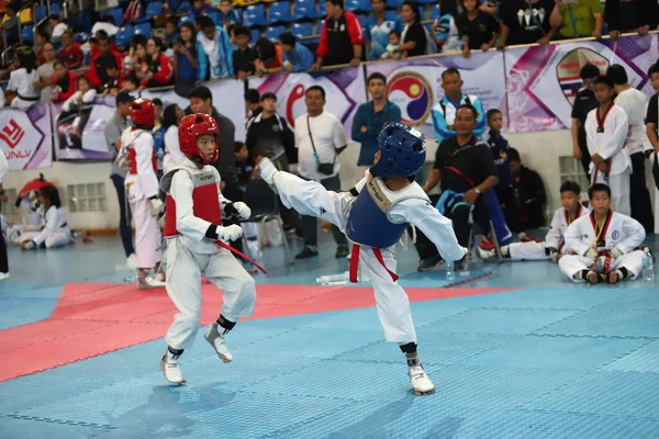 Bangkok Thailand Juli 2018 Taekwondo Idrottsman Från Många Länder Slåss — Stockfoto