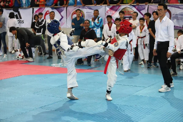 Bangkok Thailand July 2018 Taekwondo Athlete Many Countries Fight Together — Stock fotografie